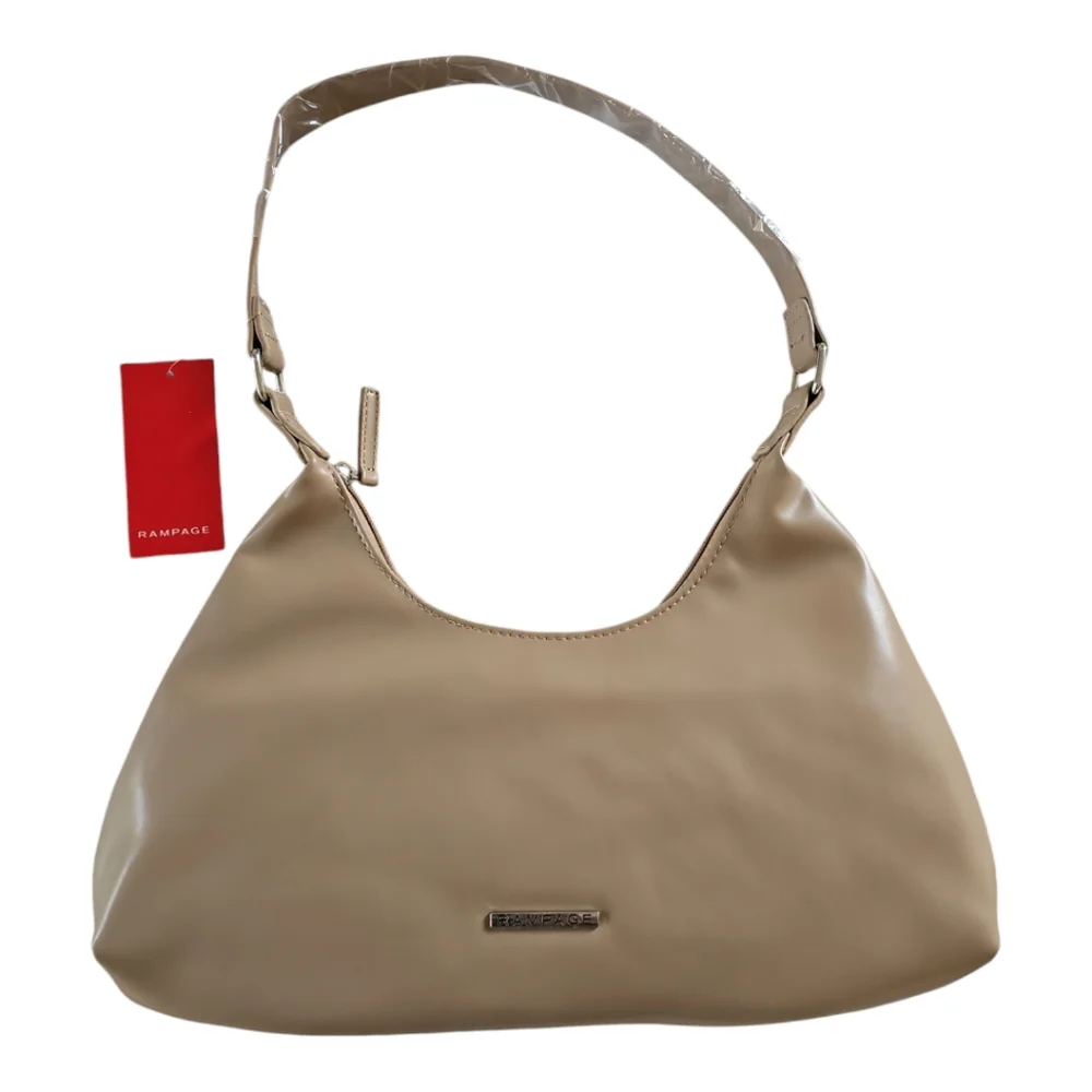 Rampage Nude Structured Hobo Classic 90s Style Shoulder Bag NWT